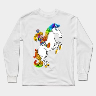 Brite Fight with Little Horse Rainbow Long Sleeve T-Shirt